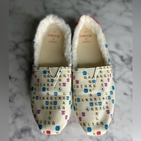 TOMS X Scrabble Faux Fur-lined Shoes - Picture 2 of 8